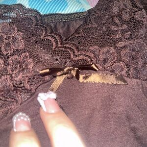brown lace tank top